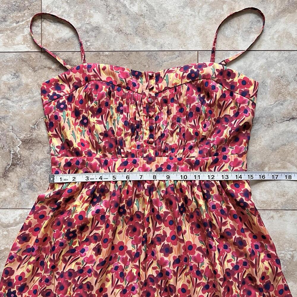 Fossil Sun Dress Floral Pattern Sz M Spaghetti Strap Sleeveless Spring Summer - Picture 8 of 15